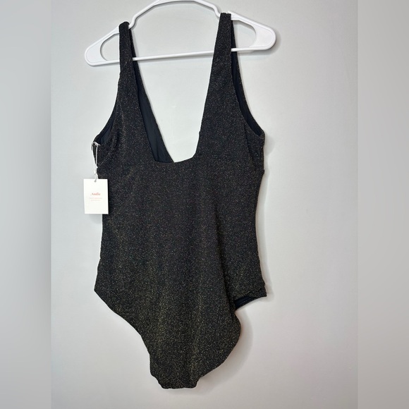 Andie Swim The Augustine One Piece Black Gold Glitter Women's Swimsuit NWT XL - Picture 10 of 10